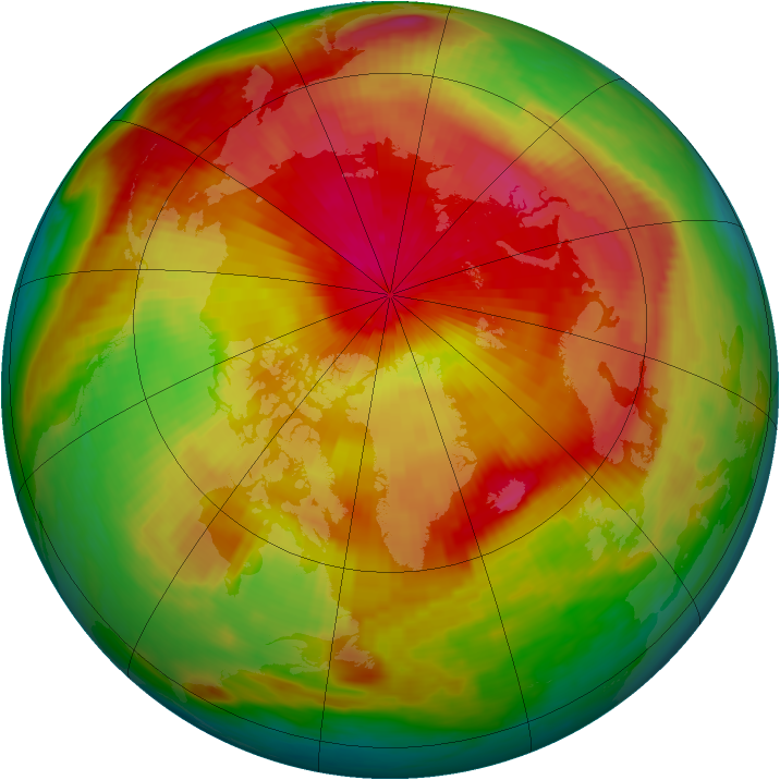 Arctic ozone map for 13 April 1988